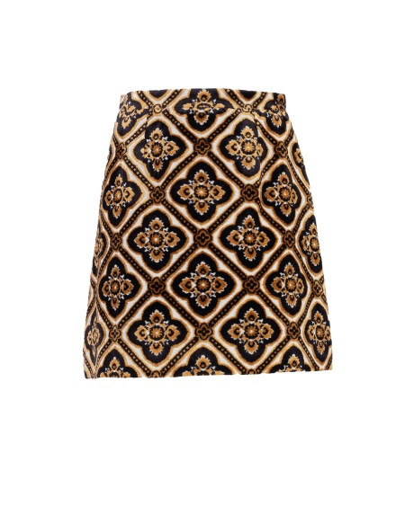 Shop ETRO  Gonna: Etro mini gonna in velluto jacquard, decorata da motivi medaglione ornamentali.
Esterno: 53% viscosa, 47% cotone.
Interno: 52% viscosa, 48% acetato.
Vestibilità corta.
Chiusura con zip posteriore.
Fabbricato in Italia.. 11604 0563-0001